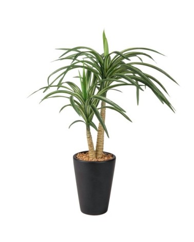 Yucca artificiel pot noir