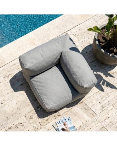 Fauteuil d'angle pour canapé modulable gris