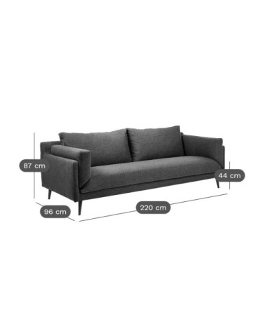 Canapé tissu recyclé 4 places gris clair