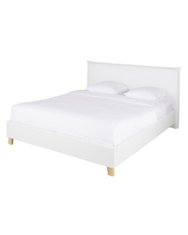 Lit coffre avec sommier à lattes 180x200 blanc