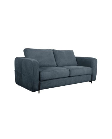 Canapé convertible en tissu 3 places couchage 140x190 cm bleu