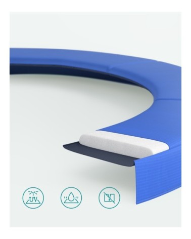 Trampoline extérieur enfant diamètre 183cm 180cm de haut noir et bleu