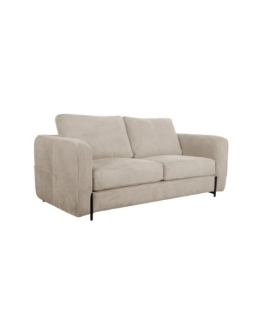 Canapé convertible en tissu 3 places couchage 140x190 cm beige