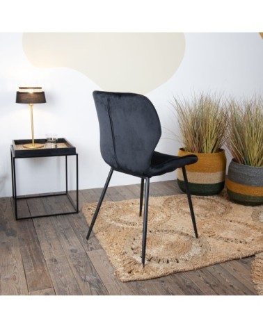 Lot de 2 chaises en velours noir