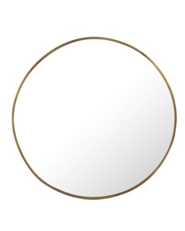 Miroir rond en métal martelé coloris laiton D130