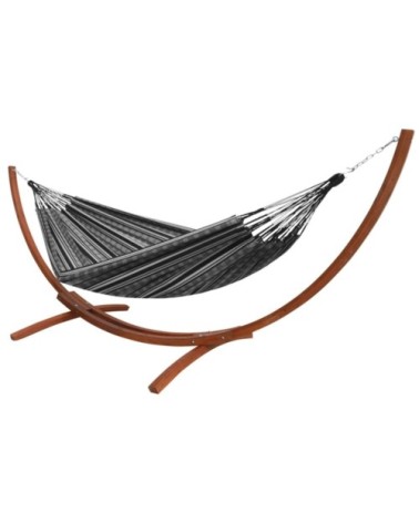 Hamac xl noir double sur pied en mélèze