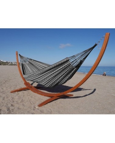 Hamac xl noir double sur pied en mélèze