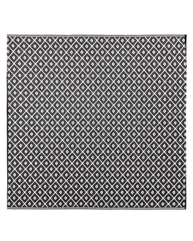 Tapis en polypropylène motifs graphiques noirs et blancs 180x180, OEKO-TEX®