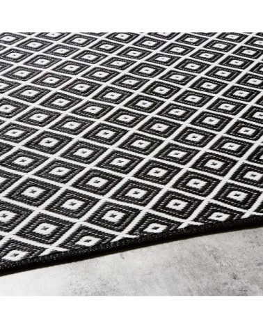 Tapis en polypropylène motifs graphiques noirs et blancs 180x180, OEKO-TEX®