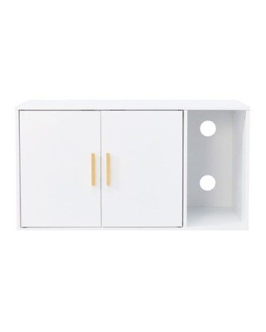 Accessoire pour chat à double porte 80 x 50 x 45 cm blanc