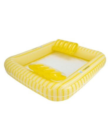 Matelas gonflable double PVC avec maille jaune