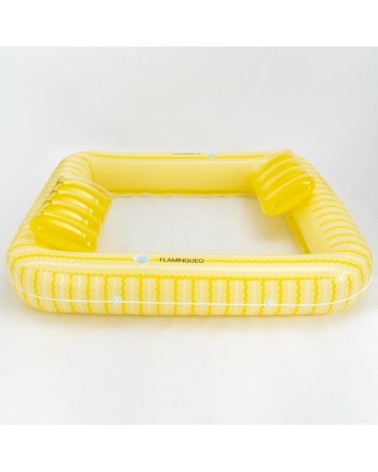 Matelas gonflable double PVC avec maille jaune