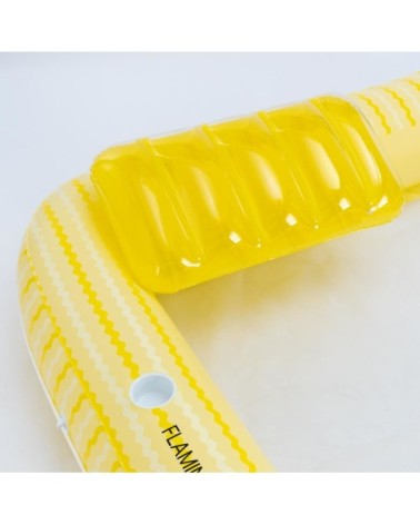 Matelas gonflable double PVC avec maille jaune
