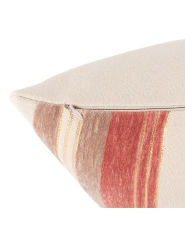 Housse de coussin beige, rose, écrue et dorée, 40x40