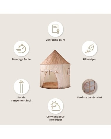 Tente de jeu en polyester beige