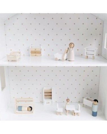 Meubles maison de poupée en panneau de particules blanc