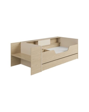 Lit évolutif et modulable effet bois clair couchage 90 x 140/200