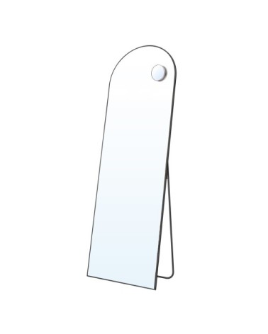 Miroir sur pied 160 x 50 cm sur pied cadre en alliage d'aluminium noir