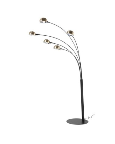 Lampadaire en métal noir et bronze H198