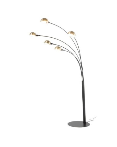 Lampadaire en métal noir et bronze H198