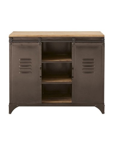 Buffet 2 portes en fer et sapin L100
