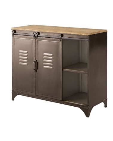 Buffet 2 portes en fer et sapin L100