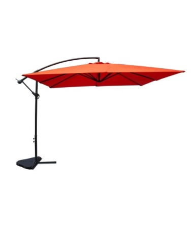 Parasol déporté 3 x 3 m terracotta