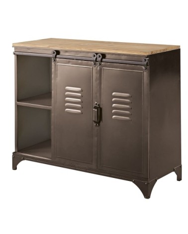 Buffet 2 portes en fer et sapin L100