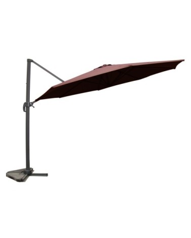 CASTILLO - Parasol déporté et rotatif chocolat D3,5m