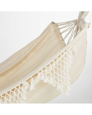 Hamac double en coton recyclé beige 160x230