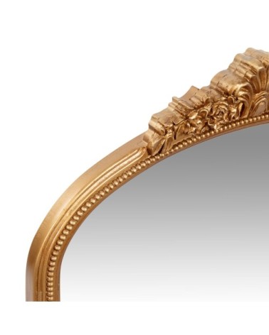 Miroir rectangulaire arrondi à moulures dorées, 55x80 cm