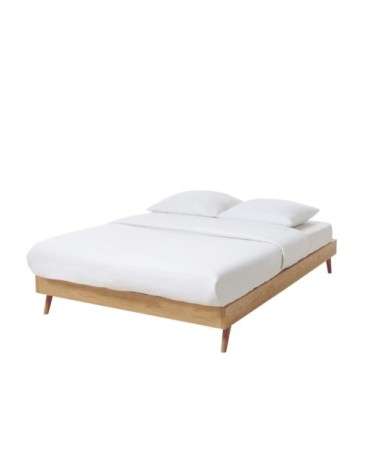 Lit vintage en bois 180x200 avec sommier à lattes