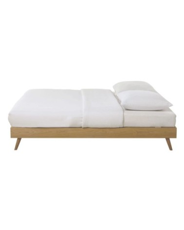 Lit vintage en bois 180x200 avec sommier à lattes