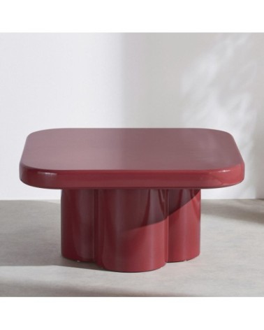 Table basse carrée bordeaux L80