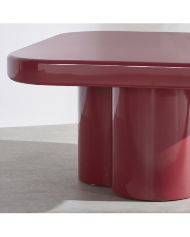 Table basse carrée bordeaux L80