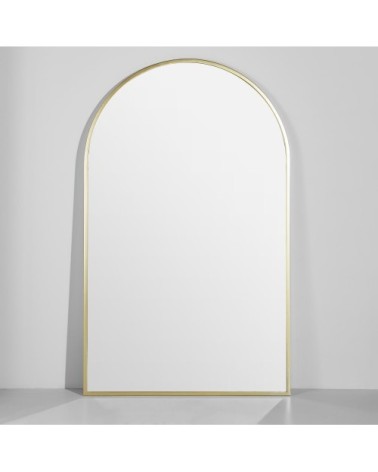 Grand miroir arche en acier doré, 110x180 cm