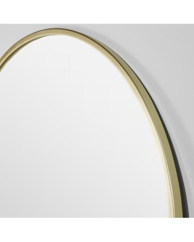Grand miroir arche en acier doré, 110x180 cm