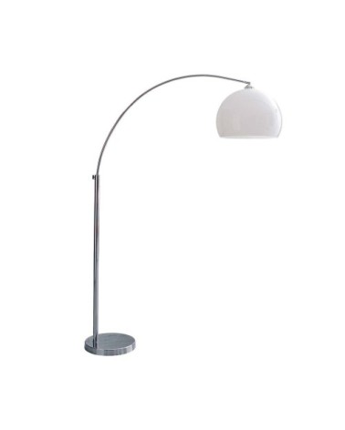 Lampadaire en métal chromé et plastique blanc H209 cm SPHÈRE