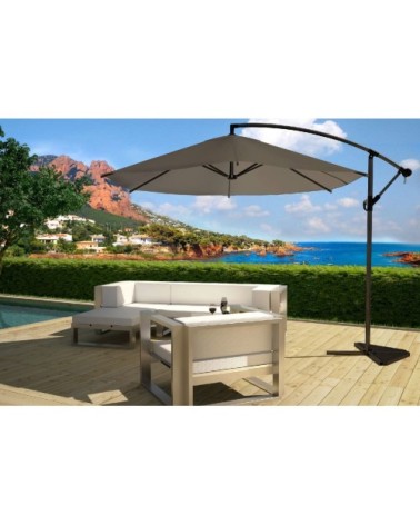 PORTICCIO - Parasol déporté octogonale gris D3m