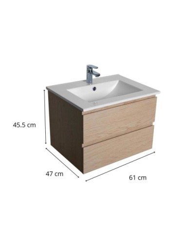 Meuble simple vasque 60cm + vasque