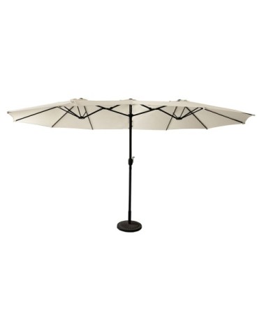 Parasol double ovale 2,7x4,6m en acier et toile beige