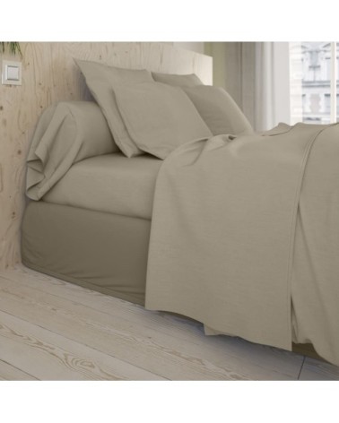 Taie de traversin coton sable 160 cm