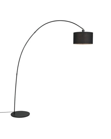 Lampadaire à arc en acier noir
