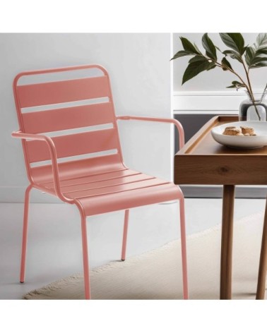 Fauteuil en métal argile