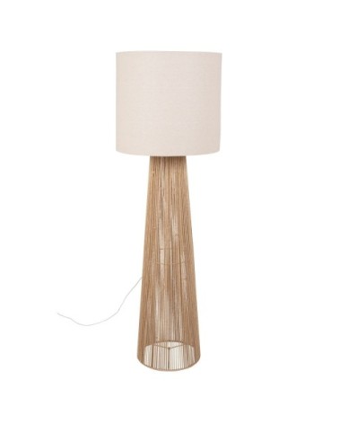 Lampadaire en papier et abat-jours en polyester recyclé beige H141