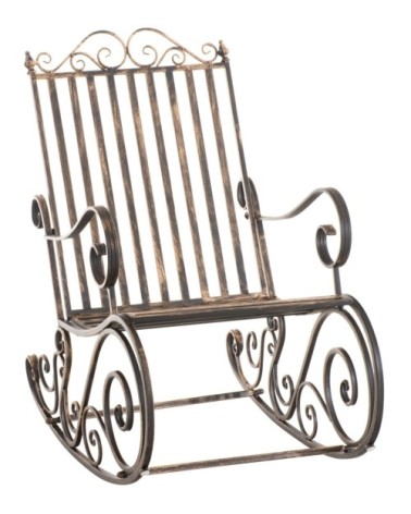 Chaise à bascule d'extérieur en métal Bronze