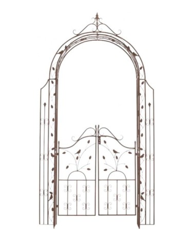 Arche pour plantes grimpantes en métal Marron antique