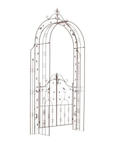 Arche pour plantes grimpantes en métal Marron antique