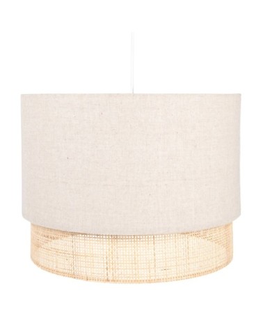 Suspension en rotin et polyester recyclé beige