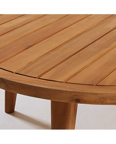 Table basse de jardin ronde en acacia massif